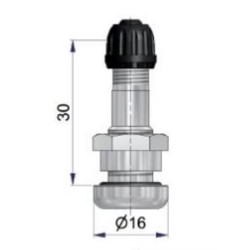 Tubeless valve in nickel-plated brass diameter 9.7 mm